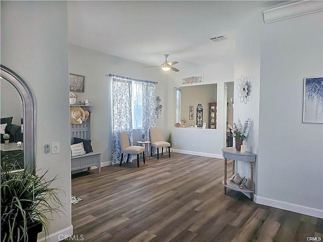 68262 Pasada Rd, Cathedral City, CA 92234 - sitting room featuring wood finished floors and ceiling fan