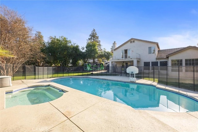 view of pool with a fenced in pool, a patio area, and a fenced backyard