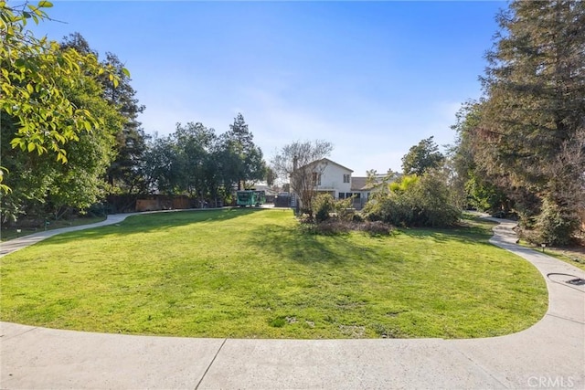 view of yard featuring fence