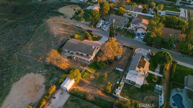 drone / aerial view with a residential view