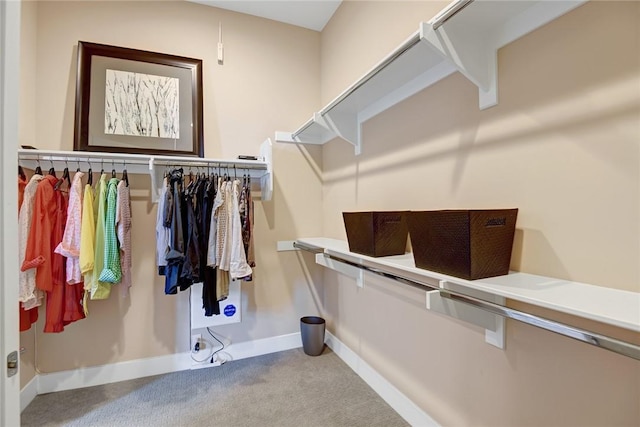 spacious closet with carpet flooring