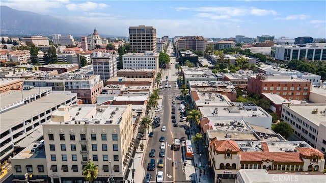 bird's eye view featuring a mountain view and a city view