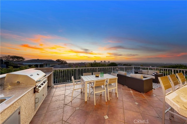 11 Montpellier, Newport Beach, CA 92660 - view of patio with an outdoor living space, area for grilling, and outdoor dining area