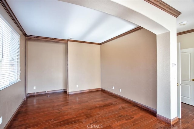 23531 Hobart Ct, Murrieta, CA 92562 - empty room featuring ornamental molding, hardwood / wood-style floors, and baseboards