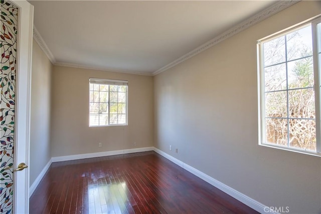 23531 Hobart Ct, Murrieta, CA 92562 - unfurnished room with dark wood-style floors and ornamental molding