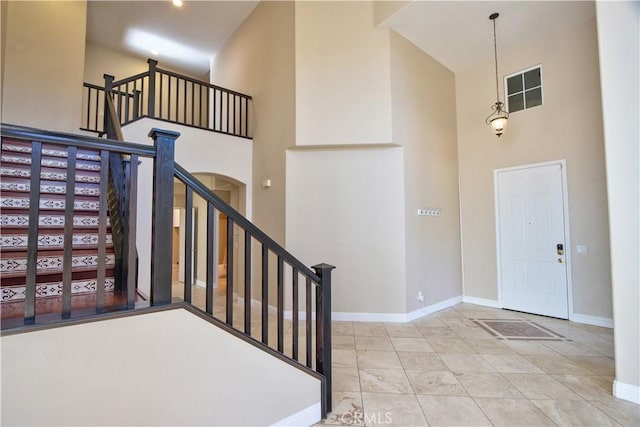 23531 Hobart Ct, Murrieta, CA 92562 - entryway with a high ceiling and stairway