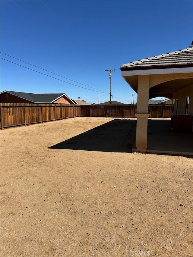 view of yard featuring fence