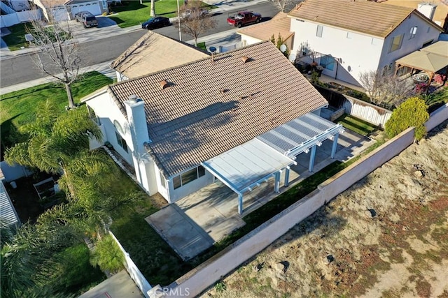 drone / aerial view with a residential view