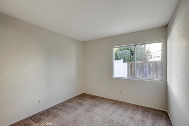 unfurnished room featuring light colored carpet