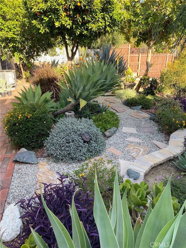 view of yard with fence