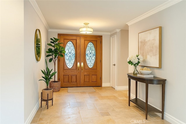 7122 Bluesails Dr, Huntington Beach, CA 92647 - entrance foyer with stone tile floors and ornamental molding