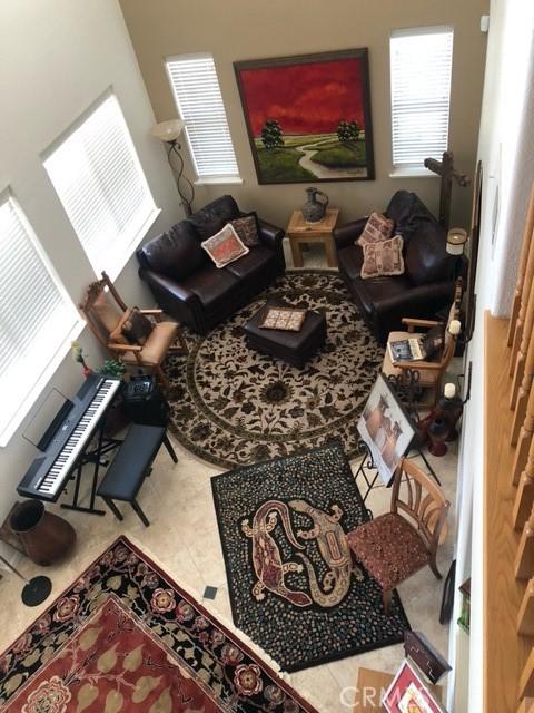 view of tiled living room