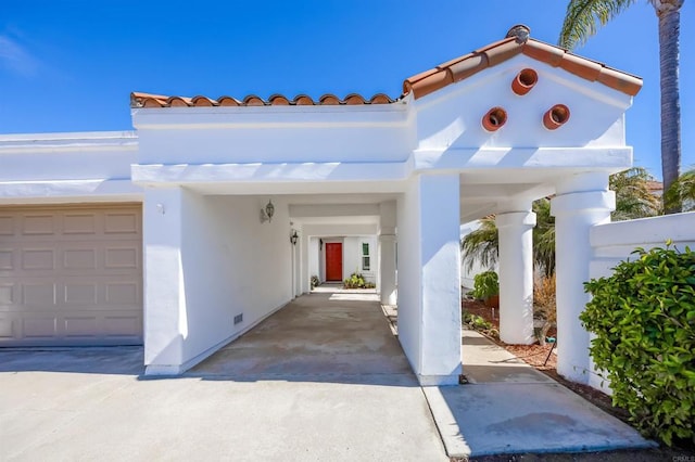 exterior space with stucco siding