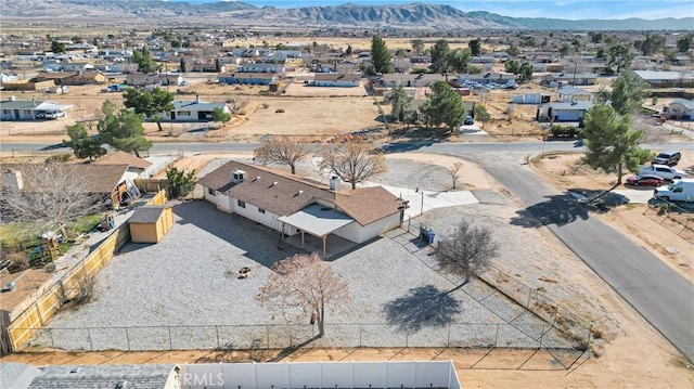 aerial view with a residential view and a mountain view