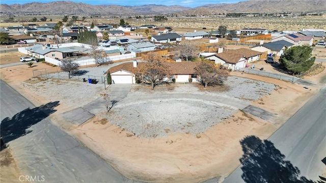 aerial view with a residential view and a mountain view