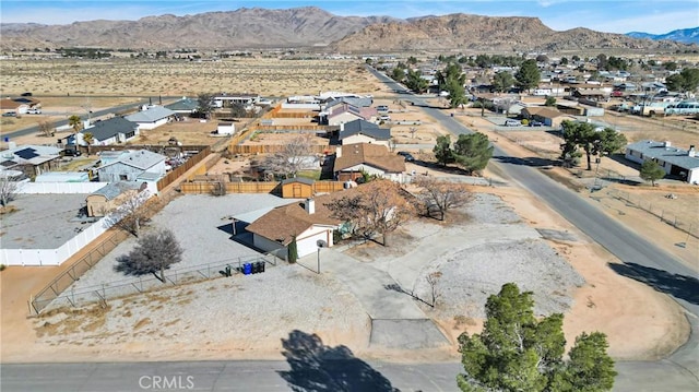 aerial view with a residential view and a mountain view