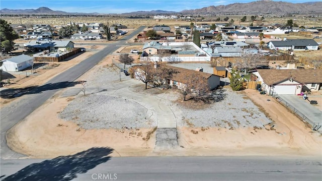 birds eye view of property featuring a residential view and a mountain view