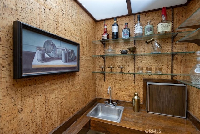 bar featuring wet bar and a sink