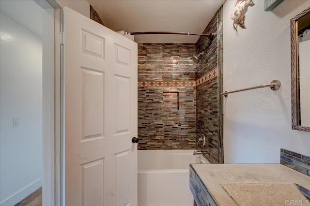 full bath with vanity and bathtub / shower combination
