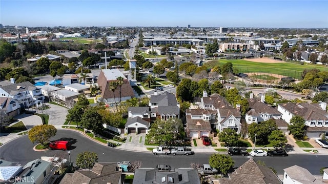 aerial view with a residential view