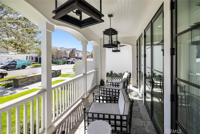 balcony with a residential view