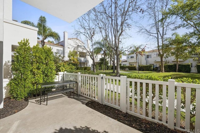 view of patio featuring a residential view