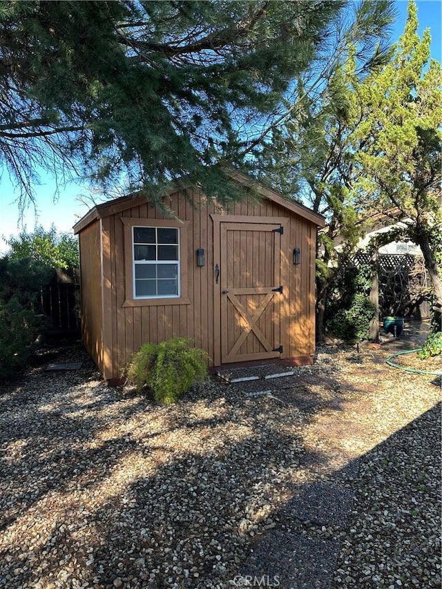 view of shed