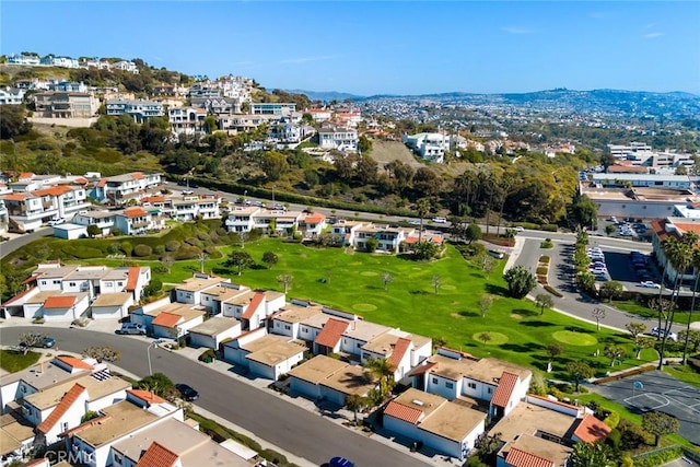 birds eye view of property featuring golf course view