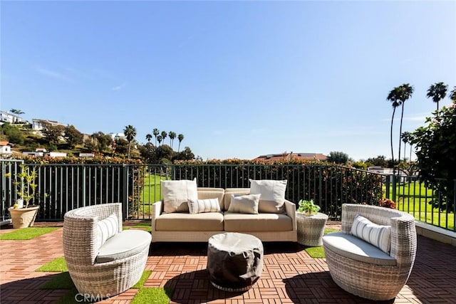 view of patio / terrace with an outdoor living space