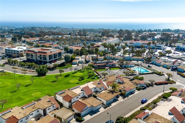 birds eye view of property featuring view of golf course