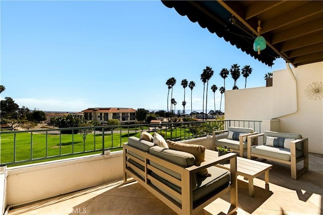 balcony with an outdoor hangout area