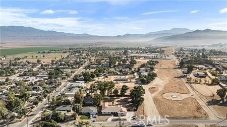 drone / aerial view with a mountain view