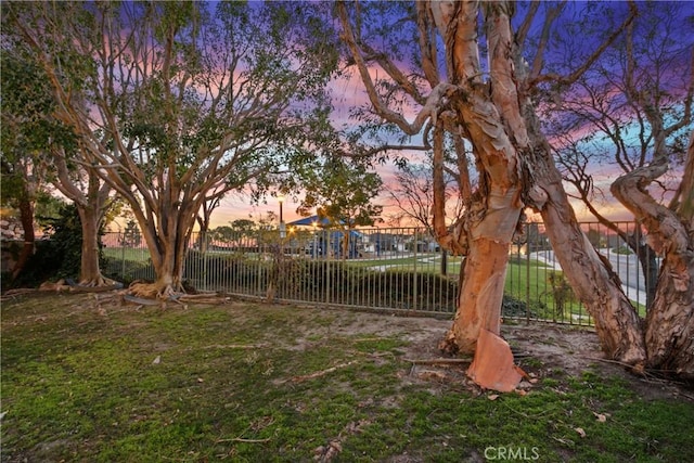 view of yard with fence