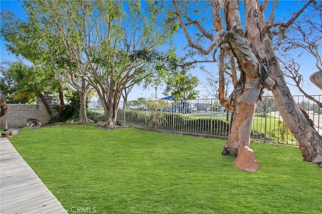 view of yard with fence