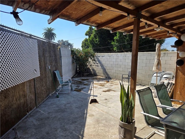 view of patio / terrace with a fenced backyard