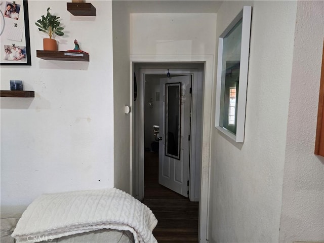 bedroom featuring dark wood-type flooring