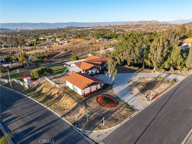 aerial view featuring a mountain view