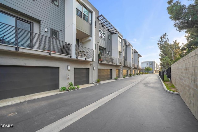 view of road with a residential view