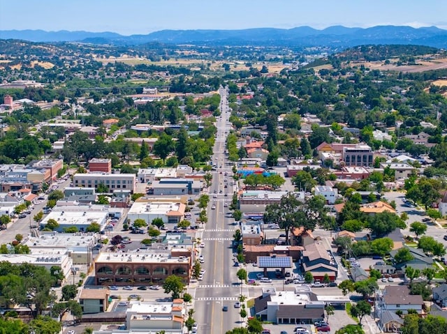 bird's eye view featuring a mountain view