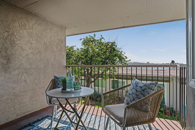 balcony with a water view