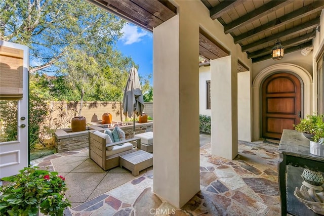 view of patio with fence