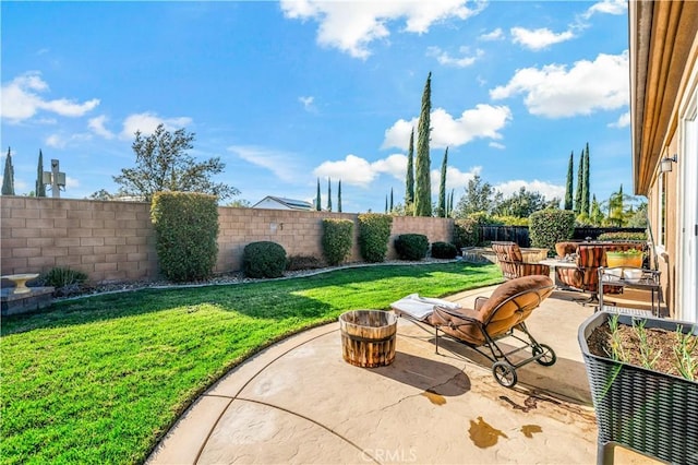 view of patio with a fenced backyard