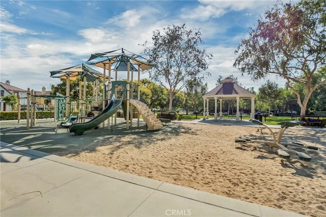 community play area featuring a gazebo