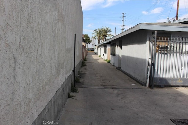 view of side of property with stucco siding