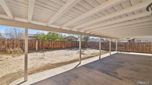 view of patio featuring a fenced backyard