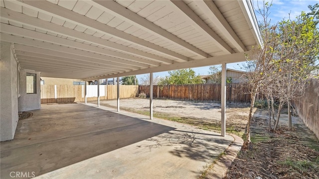 view of patio with a fenced backyard