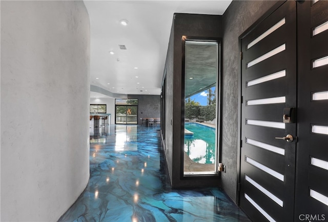 205 Esplanade, San Clemente, CA 92672 - entryway with marble tiled flooring and recessed lighting