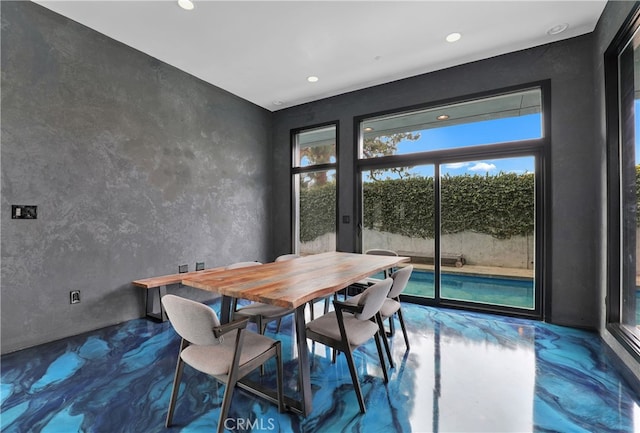 205 Esplanade, San Clemente, CA 92672 - dining area with recessed lighting and finished concrete flooring