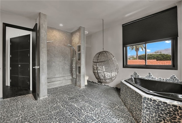 205 Esplanade, San Clemente, CA 92672 - full bathroom featuring walk in shower, a bathtub, and toilet