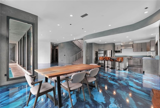 205 Esplanade, San Clemente, CA 92672 - dining room featuring recessed lighting and stairs
